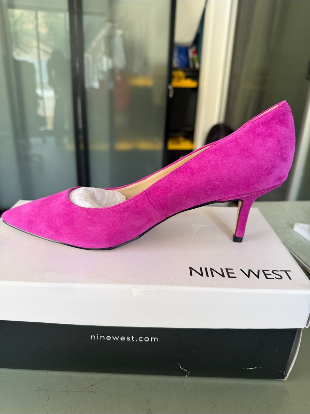 Nine West Hot Pink Suede Pointed-Toe Arlene Pumps BNWT